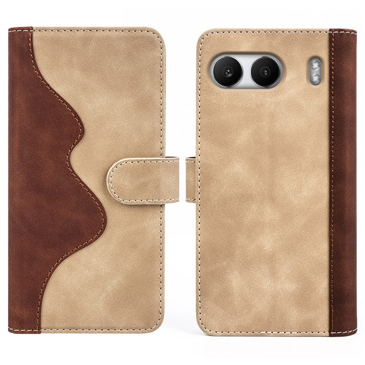 For OnePlus Nord 4 Wallet Case Leather Phone Cover Splicing Color - Yellow