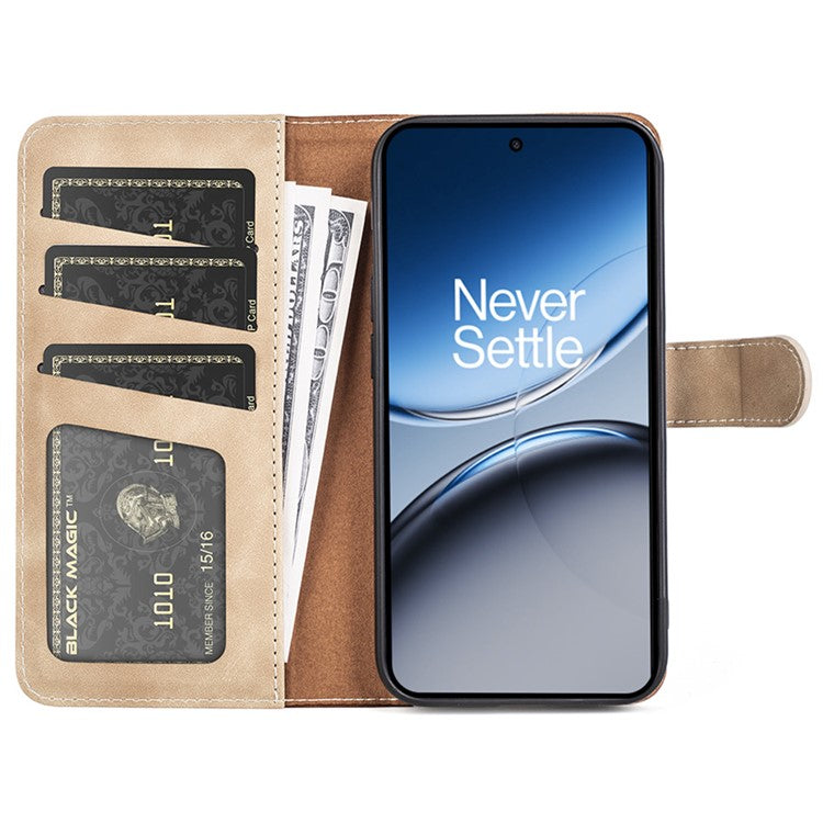 For OnePlus Nord 4 Wallet Case Leather Phone Cover Splicing Color - Yellow