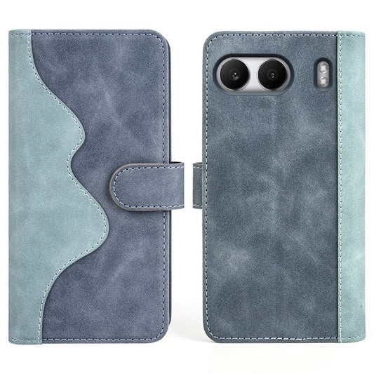 For OnePlus Nord 4 Wallet Case Leather Phone Cover Splicing Color - Blue