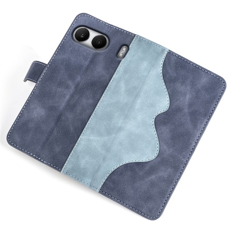 For OnePlus Nord 4 Wallet Case Leather Phone Cover Splicing Color - Blue