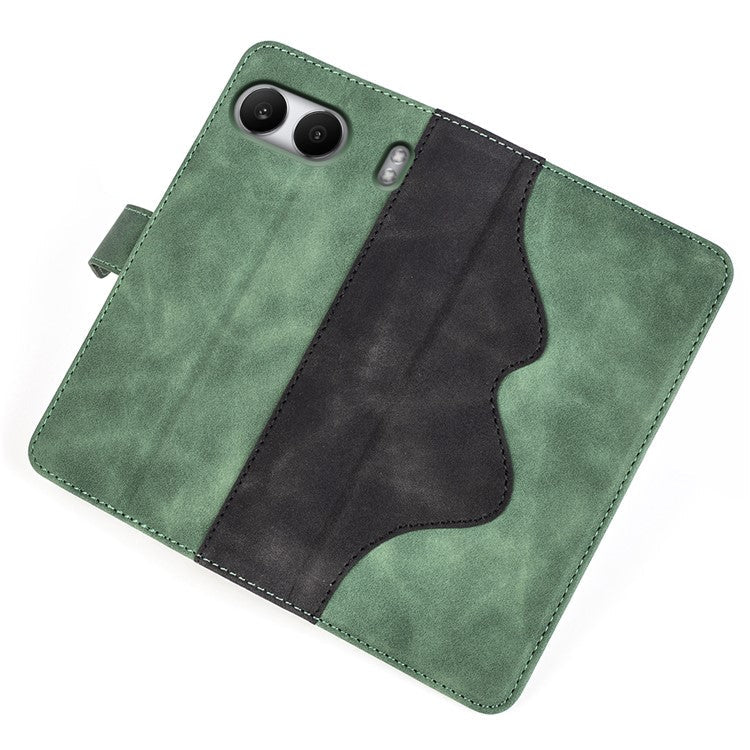 For OnePlus Nord 4 Wallet Case Leather Phone Cover Splicing Color - Green
