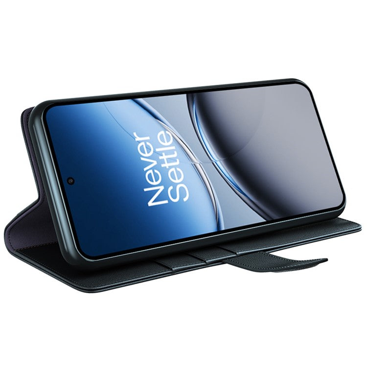 For OnePlus Nord 4 Case Genuine Split Leather Phone Cover Wallet Card Slot - Black