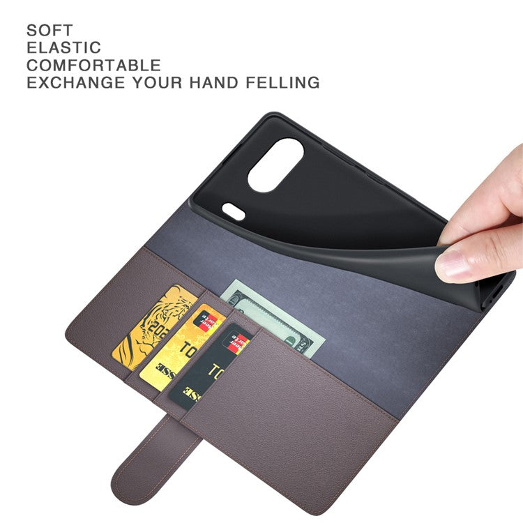 For OnePlus Nord 4 Case Genuine Split Leather Phone Cover Wallet Card Slot - Brown