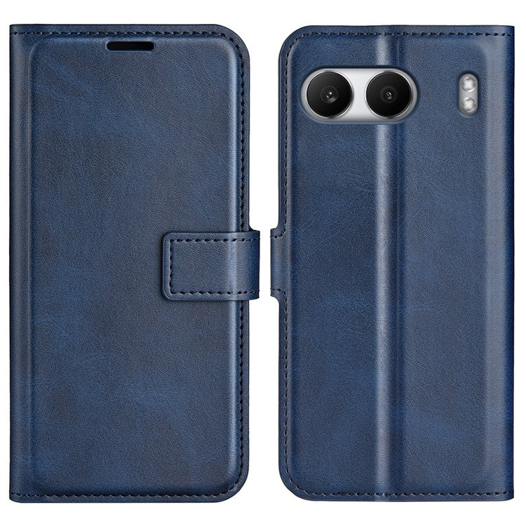 For OnePlus Nord 4 Stand Case Anti-Scratch Calf Texture Leather Phone Cover - Blue
