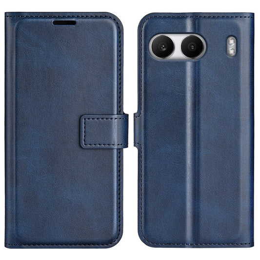 For OnePlus Nord 4 Stand Case Anti-Scratch Calf Texture Leather Phone Cover - Blue