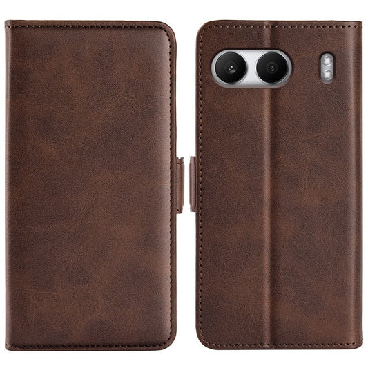 For OnePlus Nord 4 Stand Case Calf Texture Leather Wallet Phone Cover - Brown