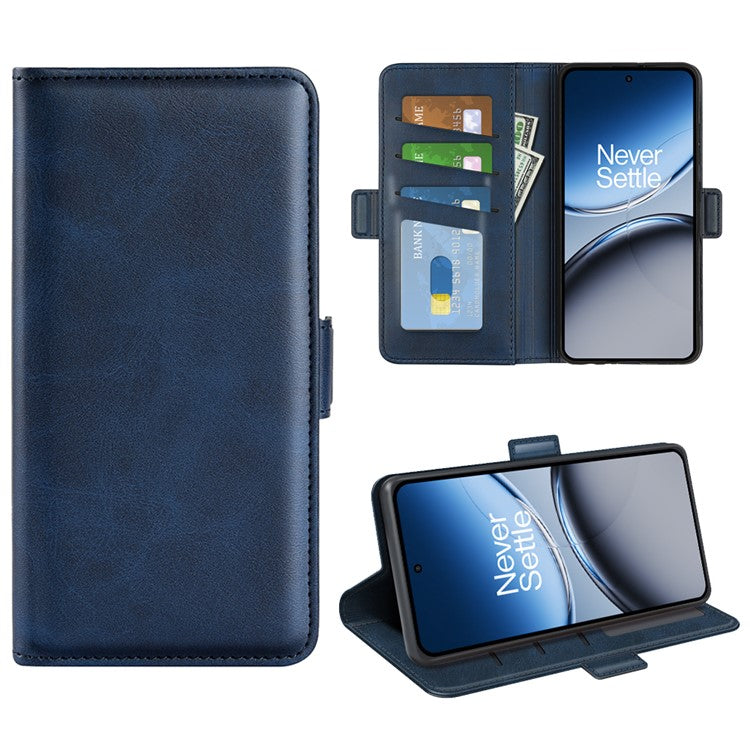 For OnePlus Nord 4 Stand Case Calf Texture Leather Wallet Phone Cover - Blue