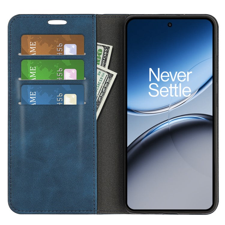 For OnePlus Nord 4 Case Skin-Touch Leather Wallet Phone Cover - Blue