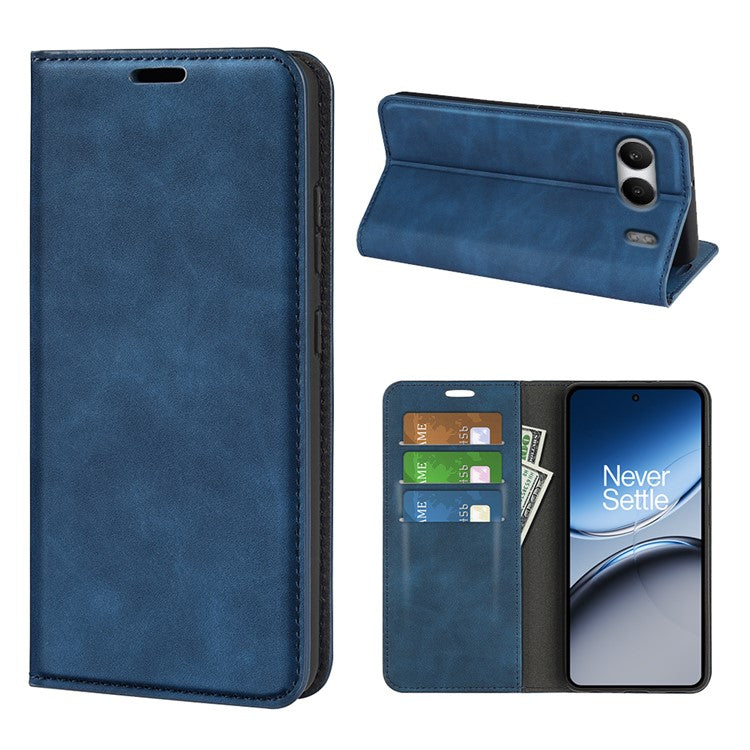 For OnePlus Nord 4 Case Skin-Touch Leather Wallet Phone Cover - Blue