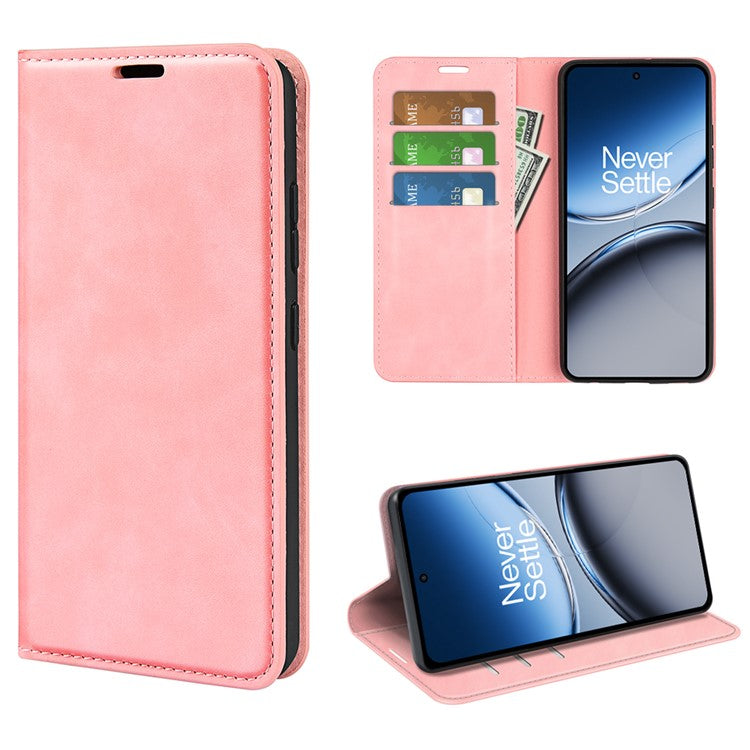 For OnePlus Nord 4 Case Skin-Touch Leather Wallet Phone Cover - Pink