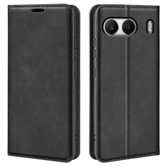 For OnePlus Nord 4 Case Skin-Touch Leather Wallet Phone Cover - Black