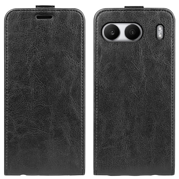 For OnePlus Nord 4 Case with Card Slots Vertical Flip Leather Phone Cover - Black