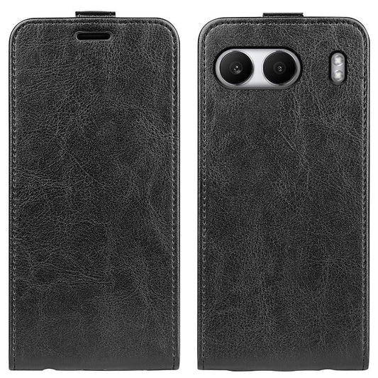 For OnePlus Nord 4 Case with Card Slots Vertical Flip Leather Phone Cover - Black