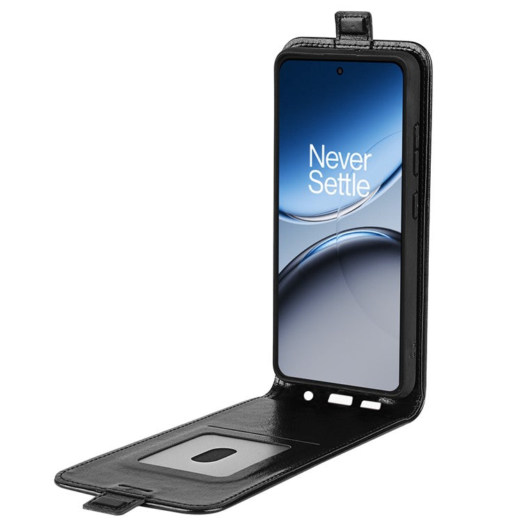 For OnePlus Nord 4 Case with Card Slots Vertical Flip Leather Phone Cover - Black