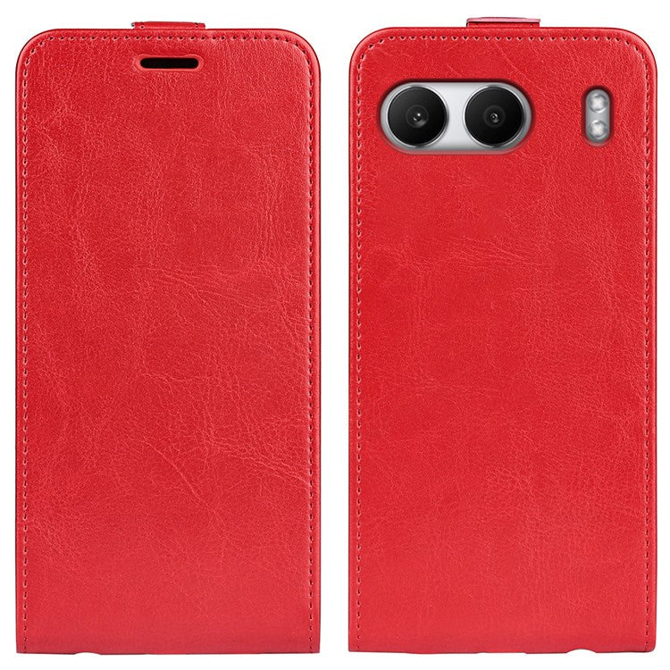 For OnePlus Nord 4 Case with Card Slots Vertical Flip Leather Phone Cover - Red