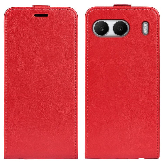 For OnePlus Nord 4 Case with Card Slots Vertical Flip Leather Phone Cover - Red