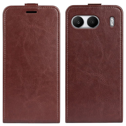 For OnePlus Nord 4 Case with Card Slots Vertical Flip Leather Phone Cover - Brown
