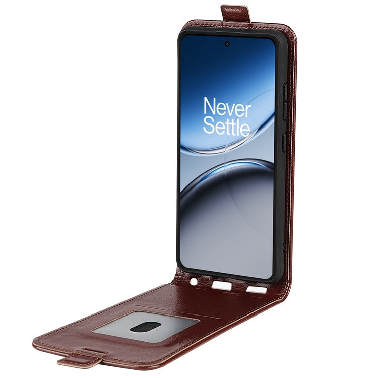 For OnePlus Nord 4 Case with Card Slots Vertical Flip Leather Phone Cover - Brown