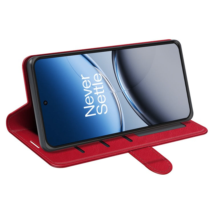 For OnePlus Nord 4 Wallet Case Crazy Horse Texture Stand Leather Phone Cover - Red