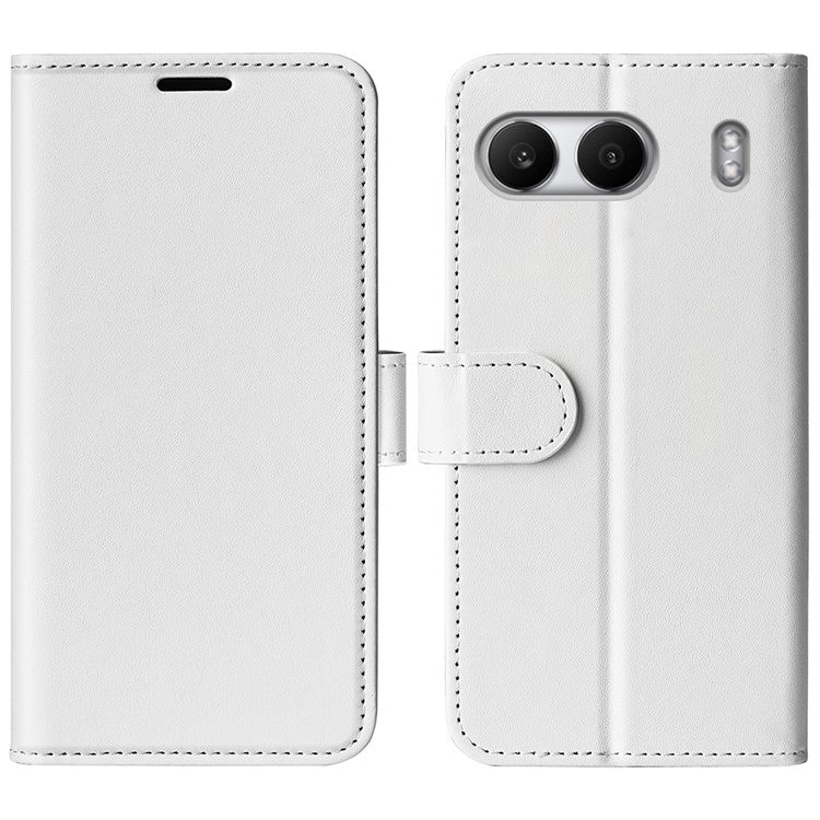 For OnePlus Nord 4 Wallet Case Crazy Horse Texture Stand Leather Phone Cover - White