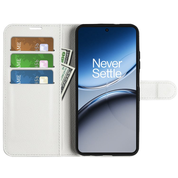 For OnePlus Nord 4 Case Litchi Texture Shockproof Leather Wallet Phone Cover - White