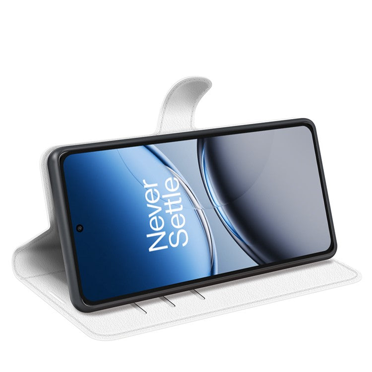 For OnePlus Nord 4 Case Litchi Texture Shockproof Leather Wallet Phone Cover - White