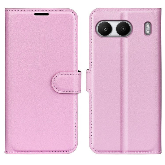 For OnePlus Nord 4 Case Litchi Texture Shockproof Leather Wallet Phone Cover - Pink