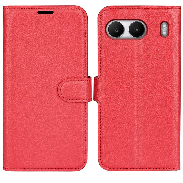For OnePlus Nord 4 Case Litchi Texture Shockproof Leather Wallet Phone Cover - Red