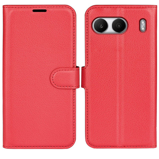 For OnePlus Nord 4 Case Litchi Texture Shockproof Leather Wallet Phone Cover - Red