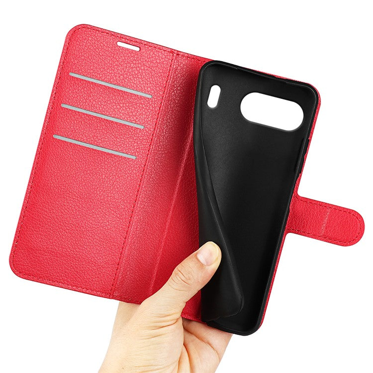 For OnePlus Nord 4 Case Litchi Texture Shockproof Leather Wallet Phone Cover - Red