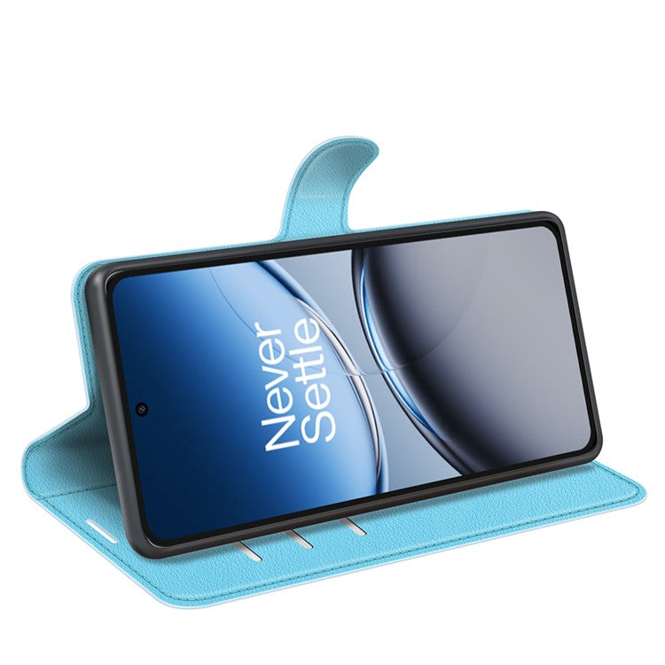 For OnePlus Nord 4 Case Litchi Texture Shockproof Leather Wallet Phone Cover - Blue