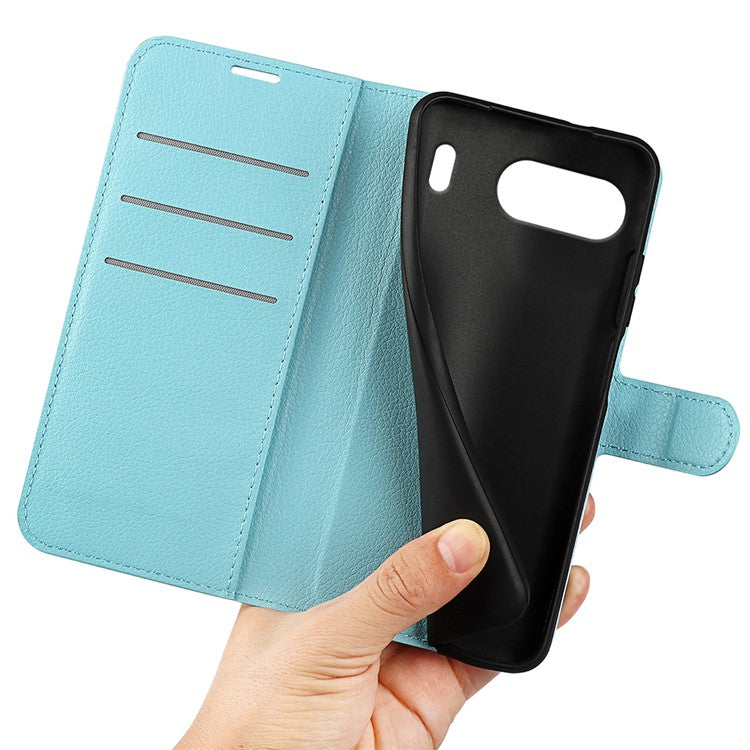 For OnePlus Nord 4 Case Litchi Texture Shockproof Leather Wallet Phone Cover - Blue