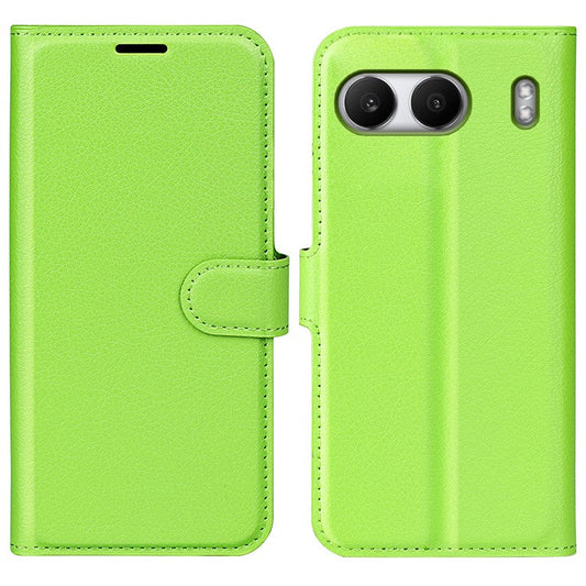 For OnePlus Nord 4 Case Litchi Texture Shockproof Leather Wallet Phone Cover - Green