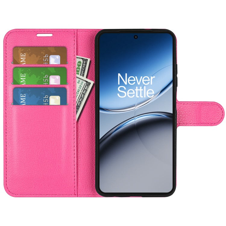 For OnePlus Nord 4 Case Litchi Texture Shockproof Leather Wallet Phone Cover - Rose