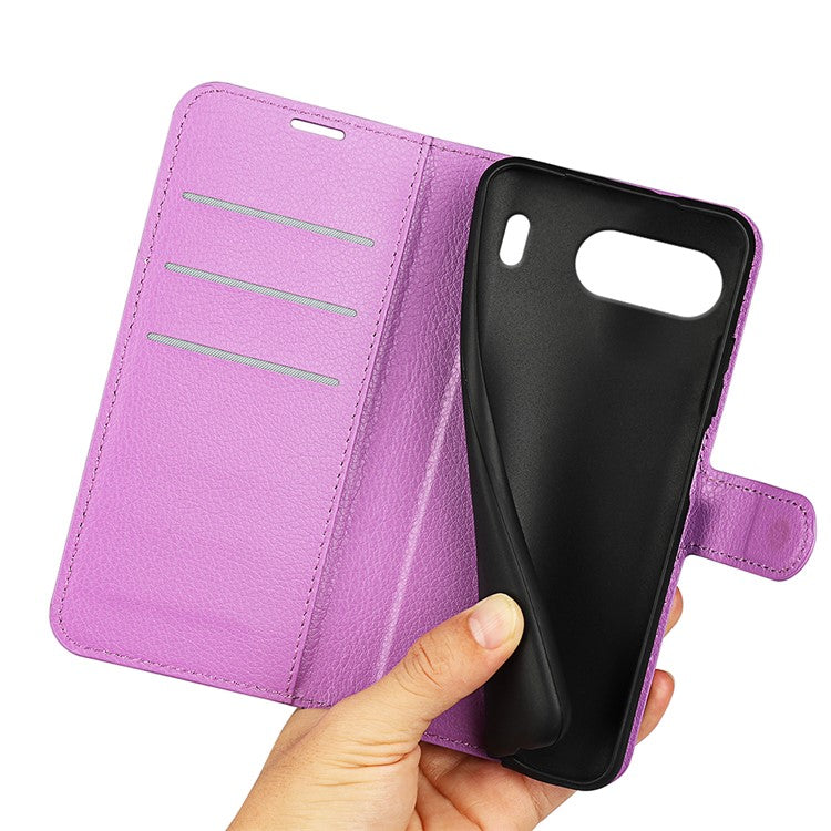 For OnePlus Nord 4 Case Litchi Texture Shockproof Leather Wallet Phone Cover - Purple