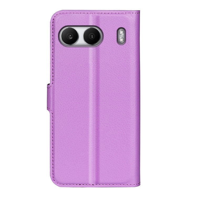 For OnePlus Nord 4 Case Litchi Texture Shockproof Leather Wallet Phone Cover - Purple