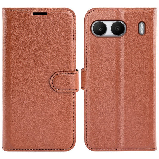 For OnePlus Nord 4 Case Litchi Texture Shockproof Leather Wallet Phone Cover - Brown