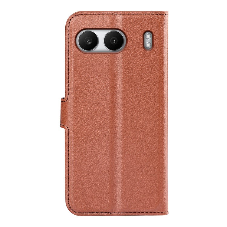 For OnePlus Nord 4 Case Litchi Texture Shockproof Leather Wallet Phone Cover - Brown