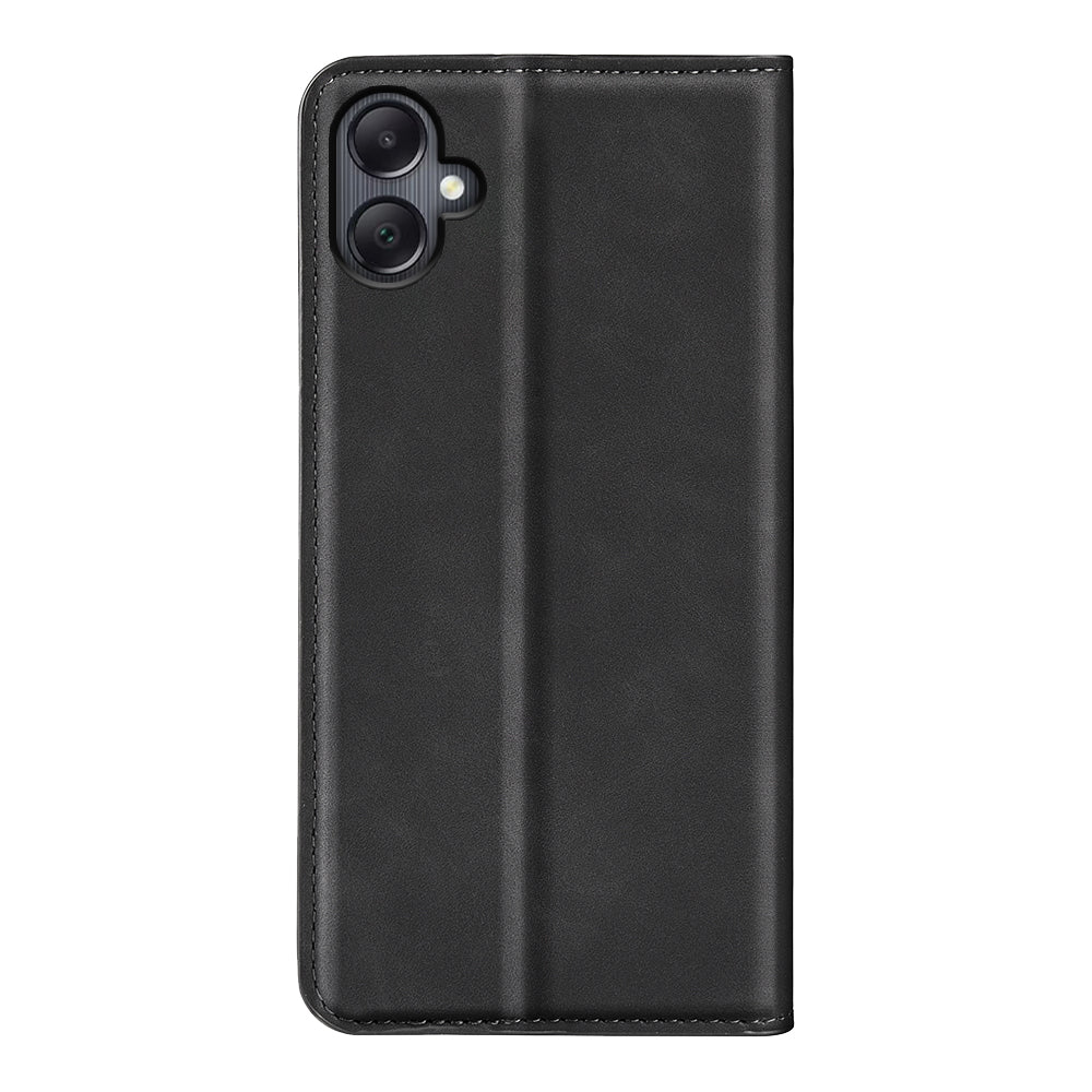 For Samsung Galaxy A06 Case Skin-Touch Leather Wallet Phone Cover - Black