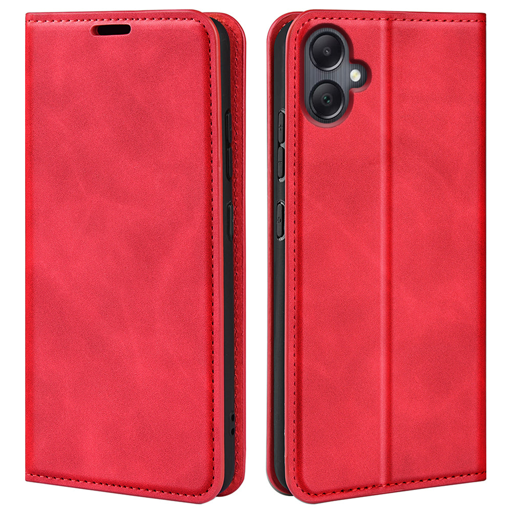For Samsung Galaxy A06 Case Skin-Touch Leather Wallet Phone Cover - Red