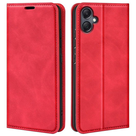 For Samsung Galaxy A06 Case Skin-Touch Leather Wallet Phone Cover - Red