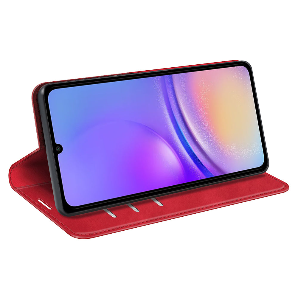 For Samsung Galaxy A06 Case Skin-Touch Leather Wallet Phone Cover - Red