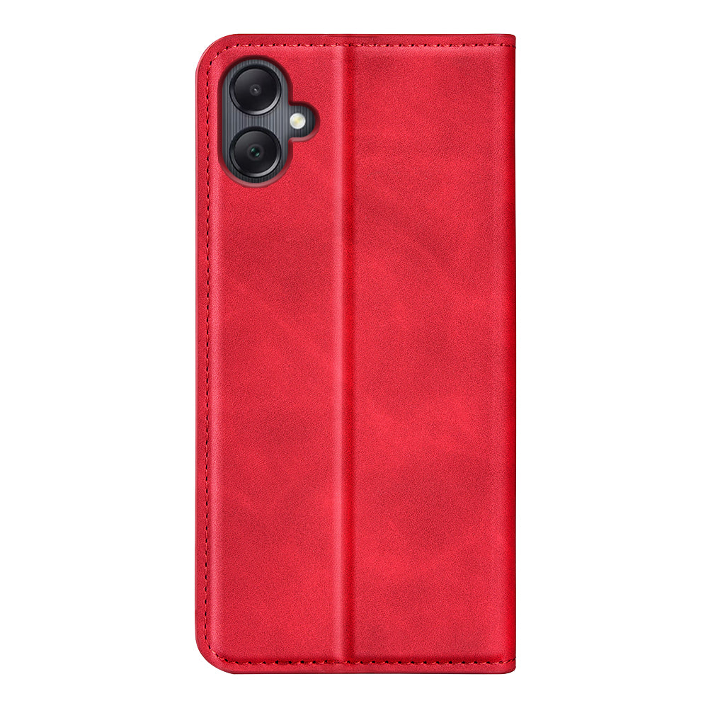 For Samsung Galaxy A06 Case Skin-Touch Leather Wallet Phone Cover - Red