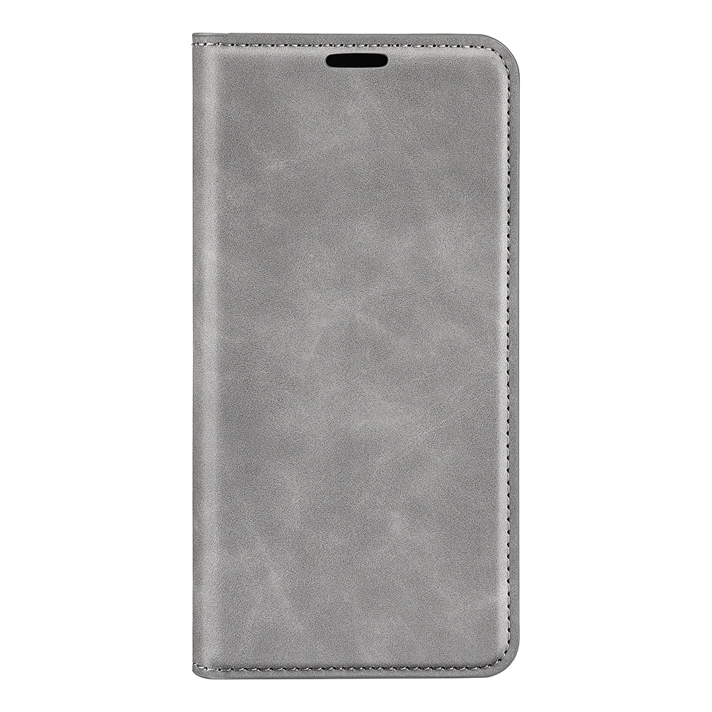 For Samsung Galaxy A06 Case Skin-Touch Leather Wallet Phone Cover - Grey