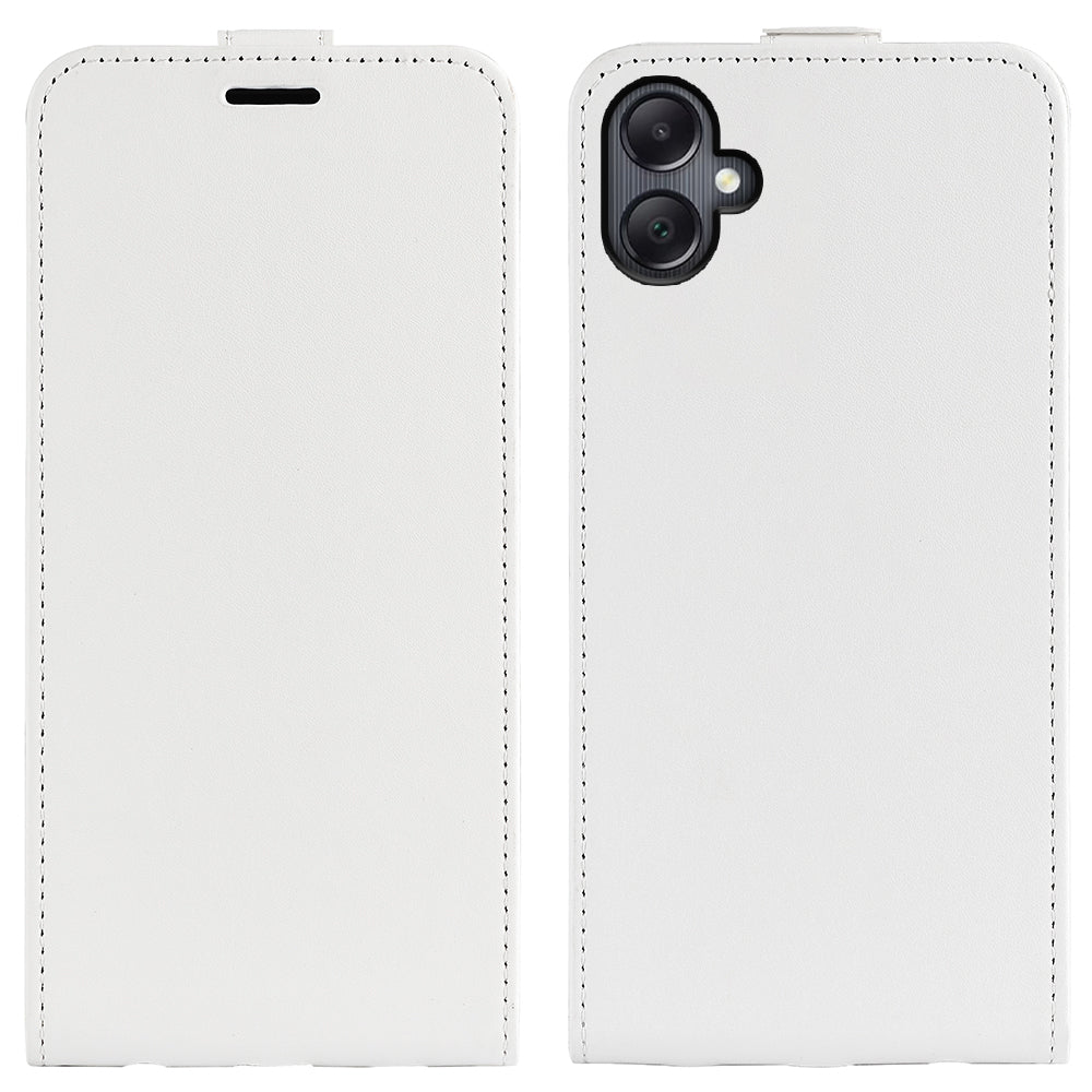 For Samsung Galaxy A06 Case with Card Slots Vertical Flip Leather Phone Cover - White