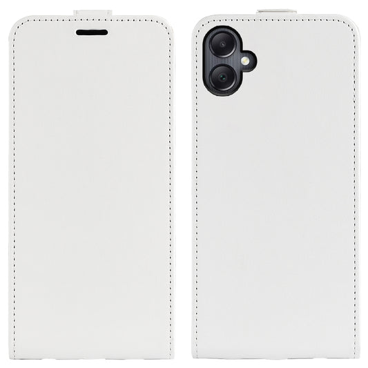 For Samsung Galaxy A06 Case with Card Slots Vertical Flip Leather Phone Cover - White