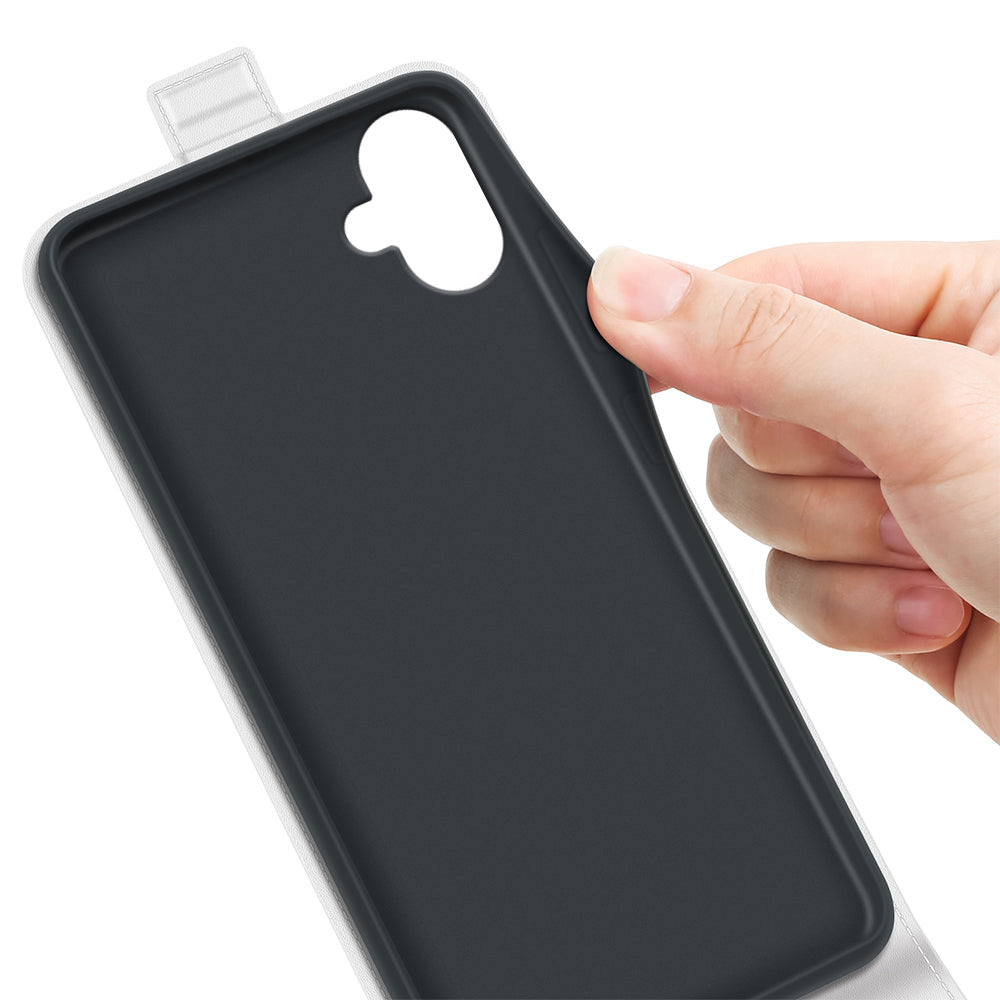 For Samsung Galaxy A06 Case with Card Slots Vertical Flip Leather Phone Cover - White