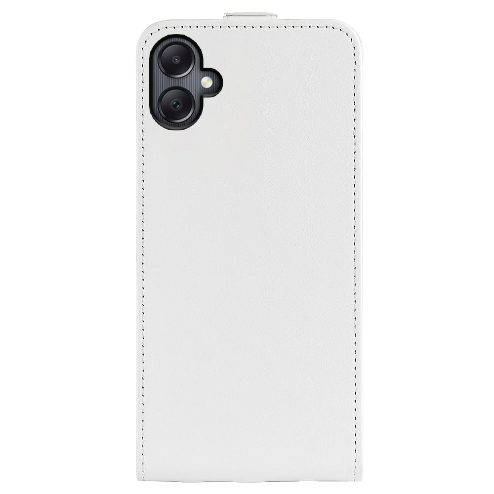 For Samsung Galaxy A06 Case with Card Slots Vertical Flip Leather Phone Cover - White