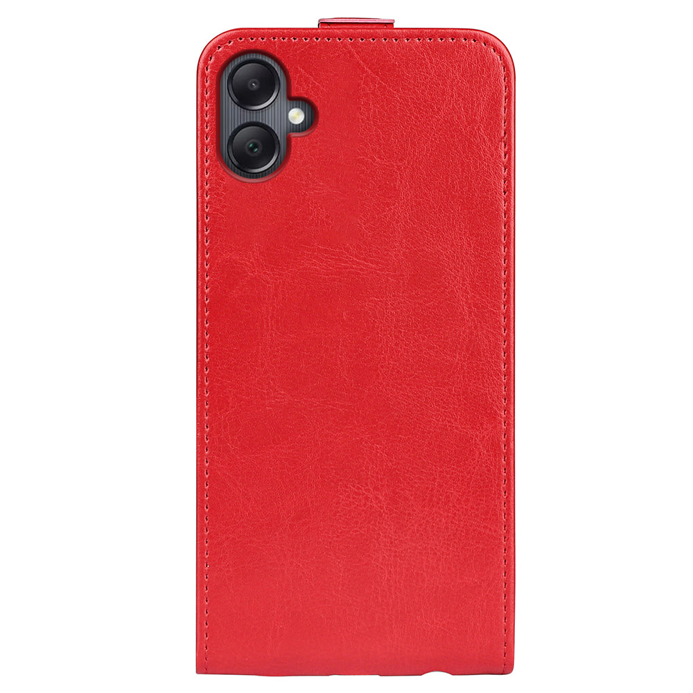 For Samsung Galaxy A06 Case with Card Slots Vertical Flip Leather Phone Cover - Red