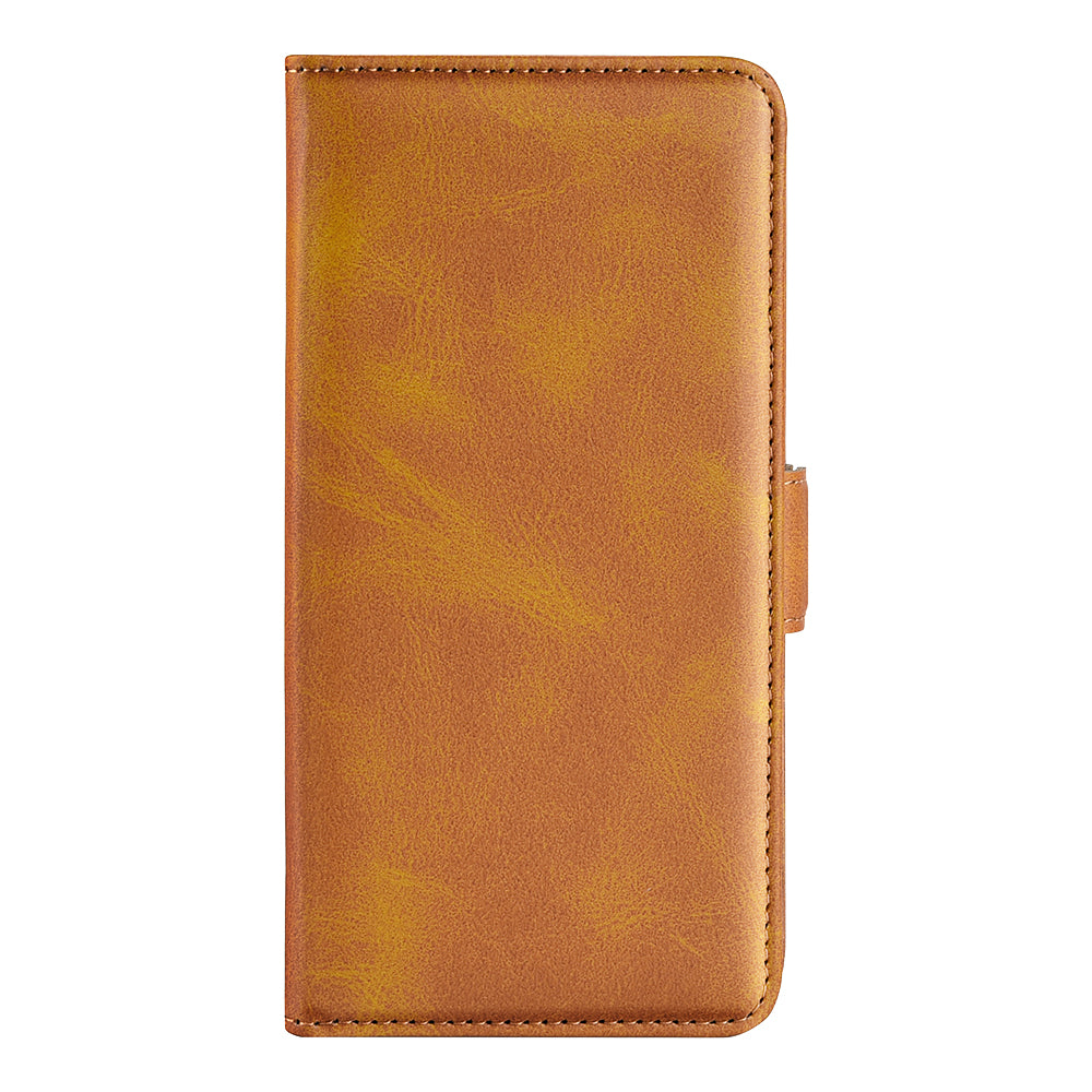 For Samsung Galaxy A06 Stand Case Calf Texture Leather Wallet Phone Cover - Yellow
